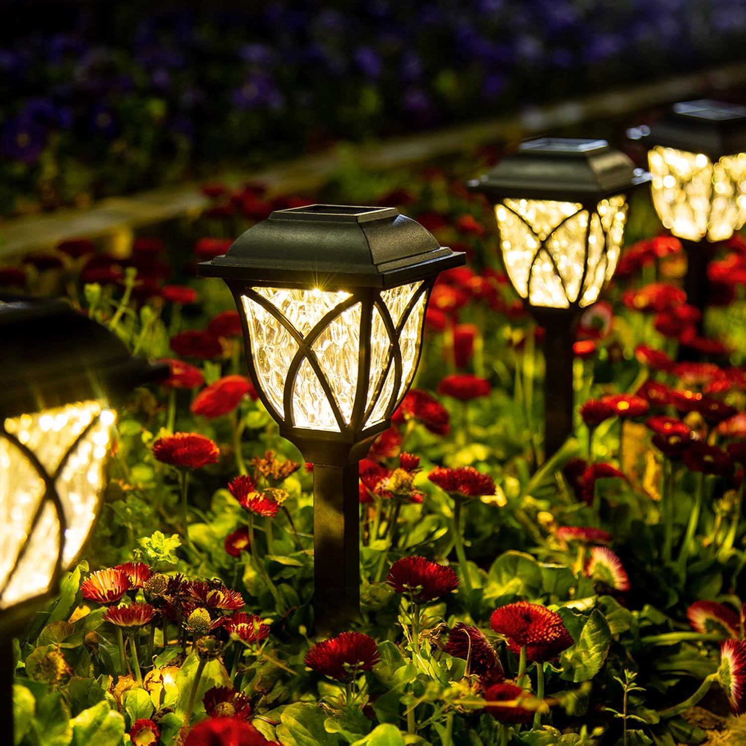 GIGALUMI Solar Lights Outdoor Waterproof (Warm White) for Yard Patio Landscape Planter Walkway ClimatePartner Certified