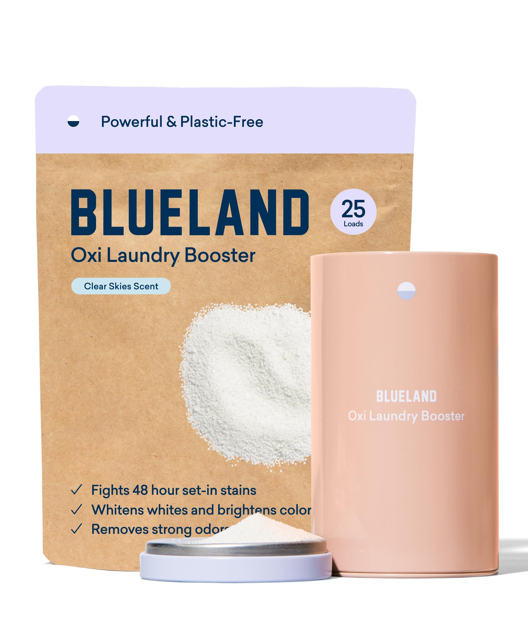 BLUELAND Oxi Laundry Booster Powder Clear Skies Scent, 25 Loads, Plastic-Free Eco Friendly Stain Remover
BLUELAND Oxi La