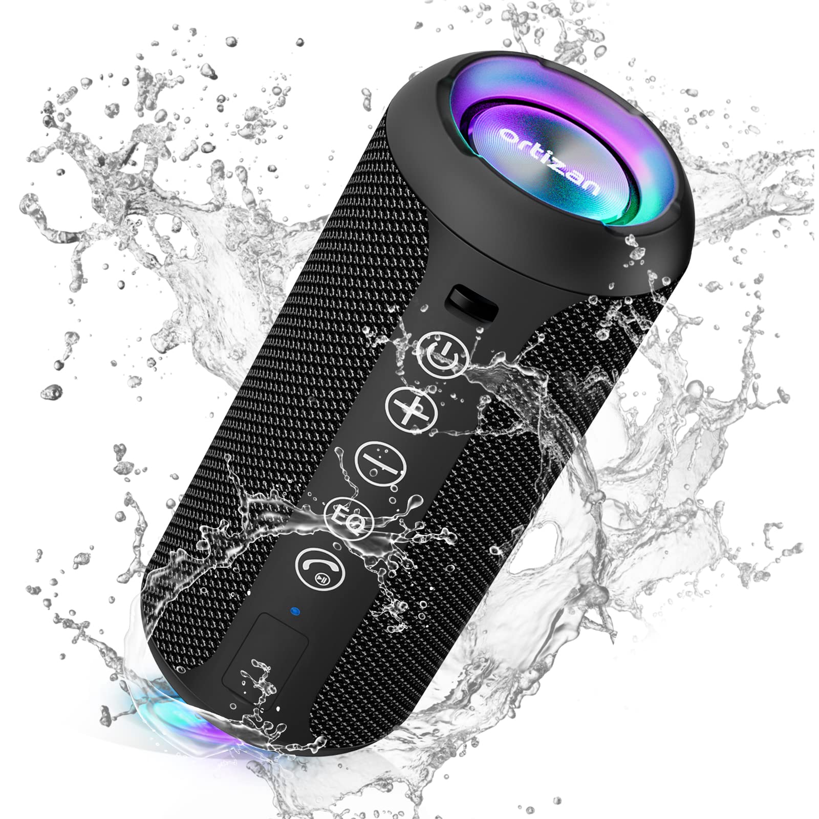 Ortizan Portable Bluetooth Speaker - IPX7 Waterproof, 24W Loud Sound, Deep Bass, for Home/Outdoor/Party/Beach, Birthday