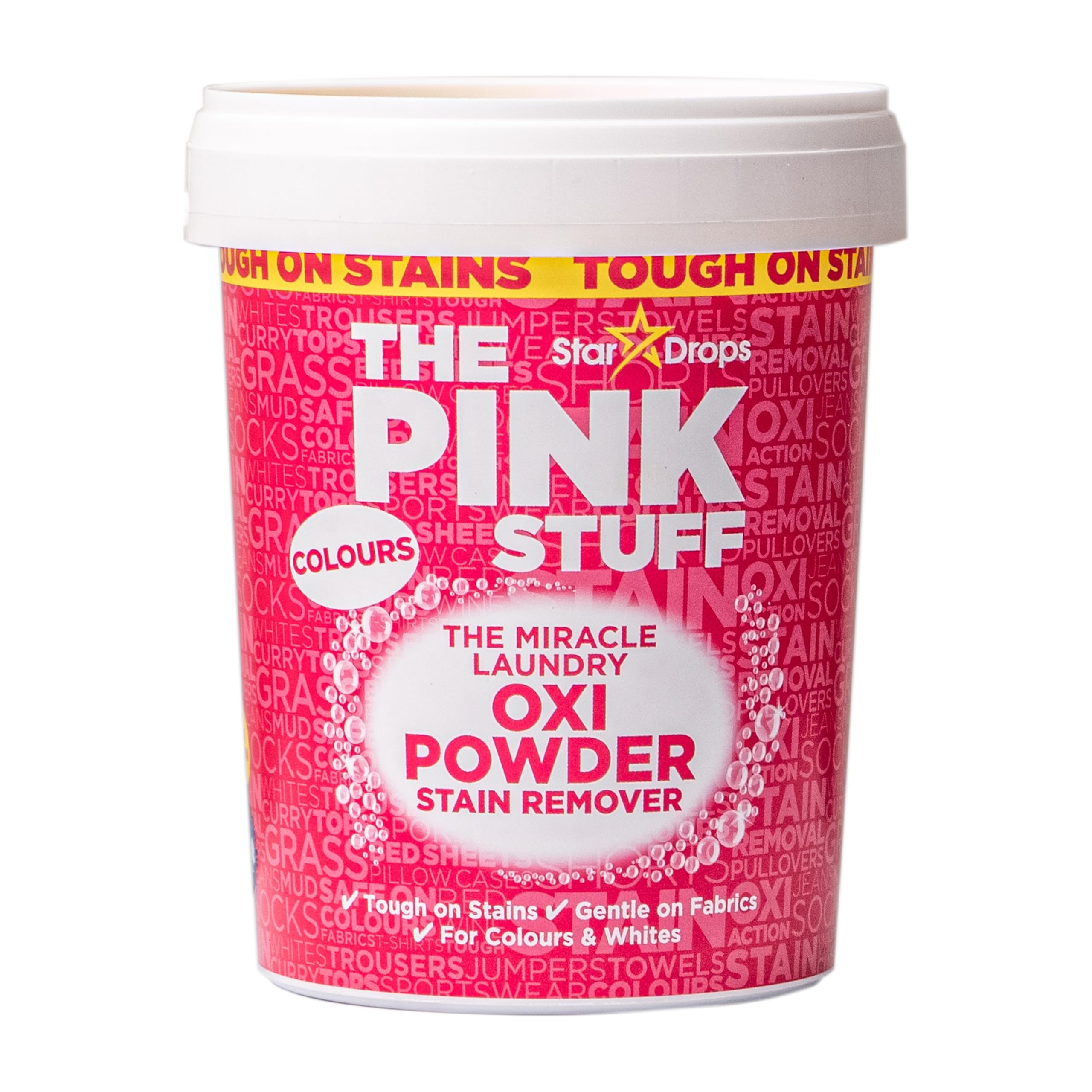 Stardrops The Pink Stuff Miracle Laundry Oxi Powder Stain Remover for Colours: Effective Stain Removal for All Colored